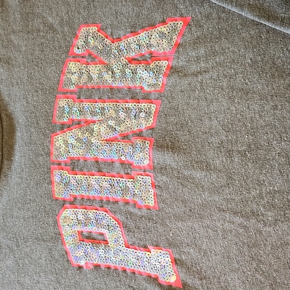 Women's Victoria's Secret Pink Sweatshirt W/Sequins Logo Size S - Picture 2 of 7